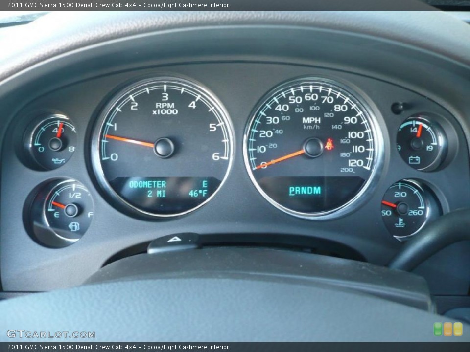 Cocoa/Light Cashmere Interior Gauges for the 2011 GMC Sierra 1500 Denali Crew Cab 4x4 #42122082