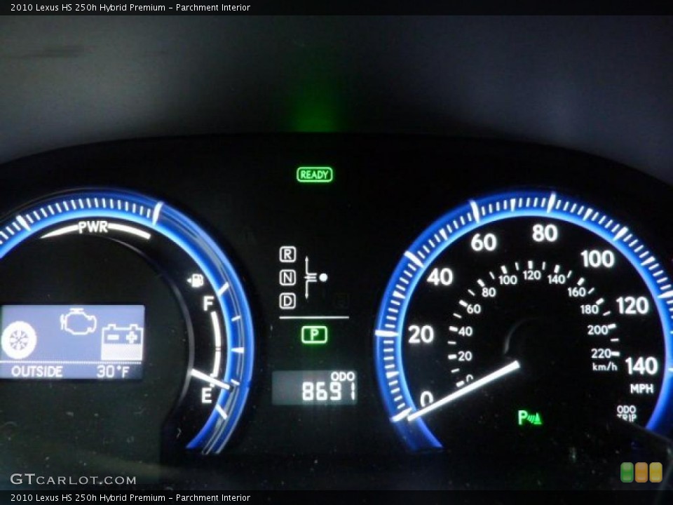 Parchment Interior Gauges for the 2010 Lexus HS 250h Hybrid Premium #42124470