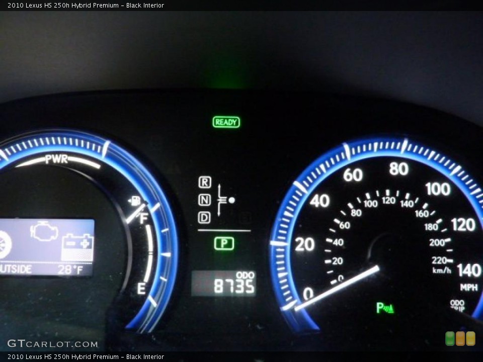 Black Interior Gauges for the 2010 Lexus HS 250h Hybrid Premium #42124638