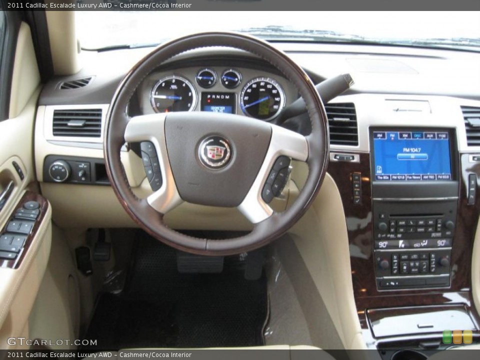 Cashmere/Cocoa Interior Dashboard for the 2011 Cadillac Escalade Luxury AWD #42125030