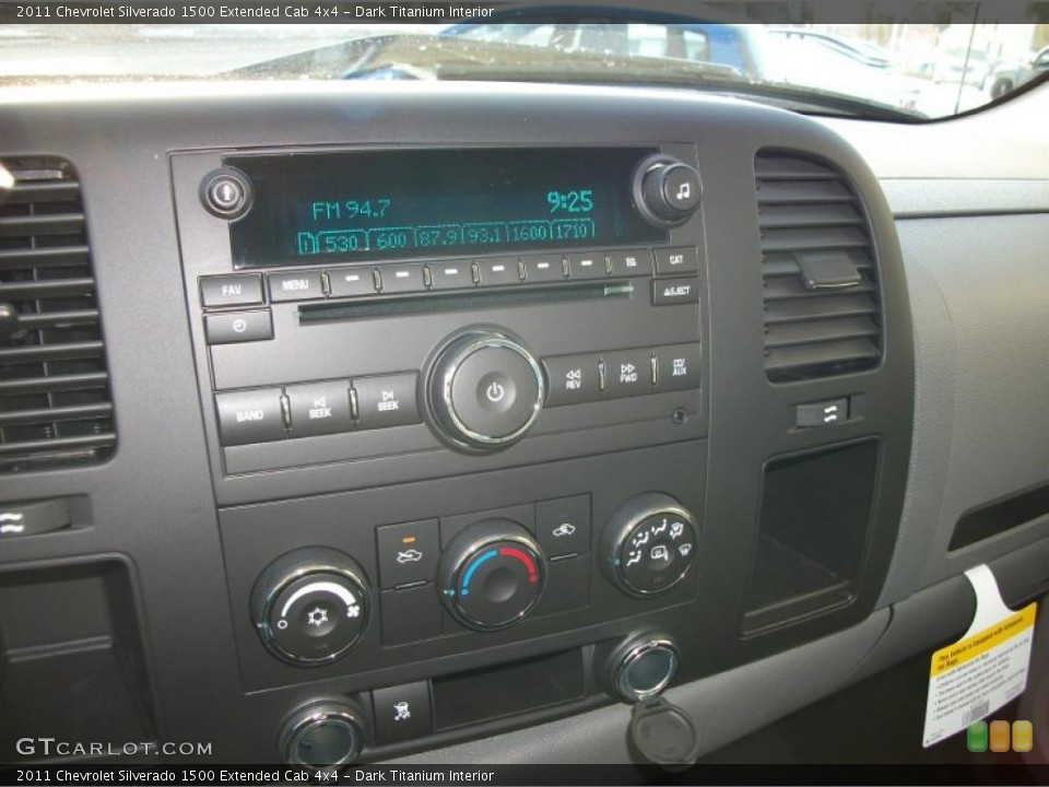 Dark Titanium Interior Controls for the 2011 Chevrolet Silverado 1500 Extended Cab 4x4 #42125334