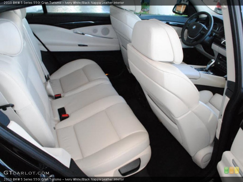 Ivory White/Black Nappa Leather Interior Photo for the 2010 BMW 5 Series 550i Gran Turismo #42131907