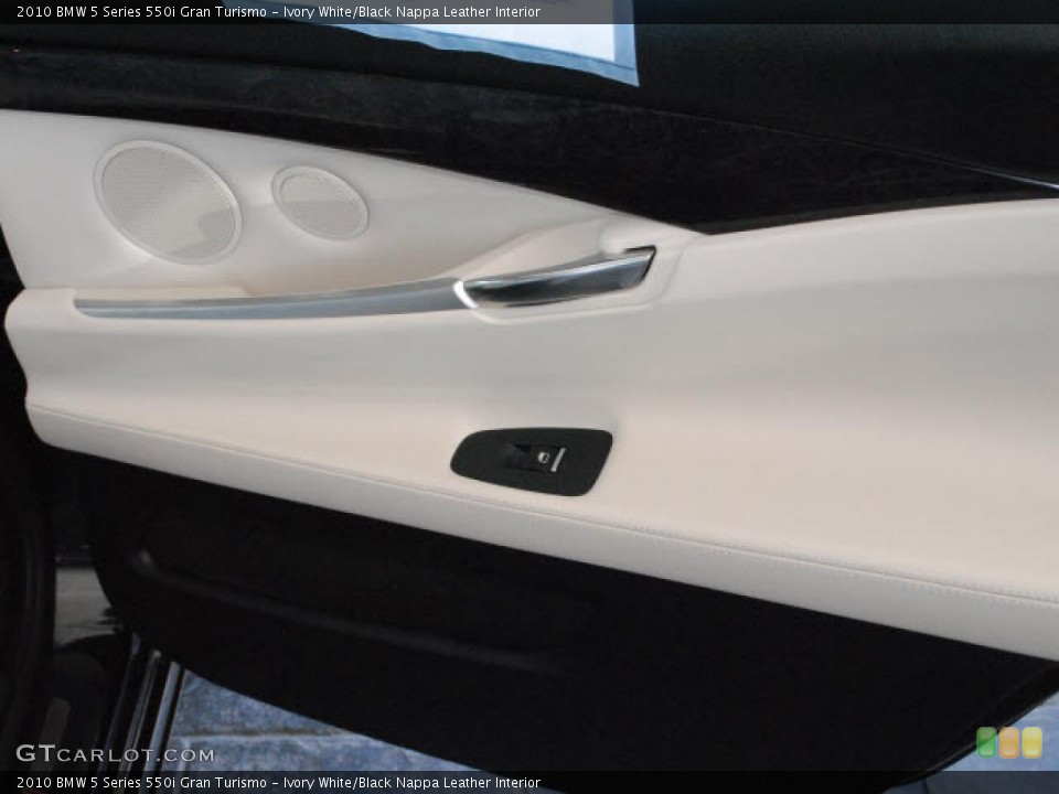 Ivory White/Black Nappa Leather Interior Door Panel for the 2010 BMW 5 Series 550i Gran Turismo #42131915
