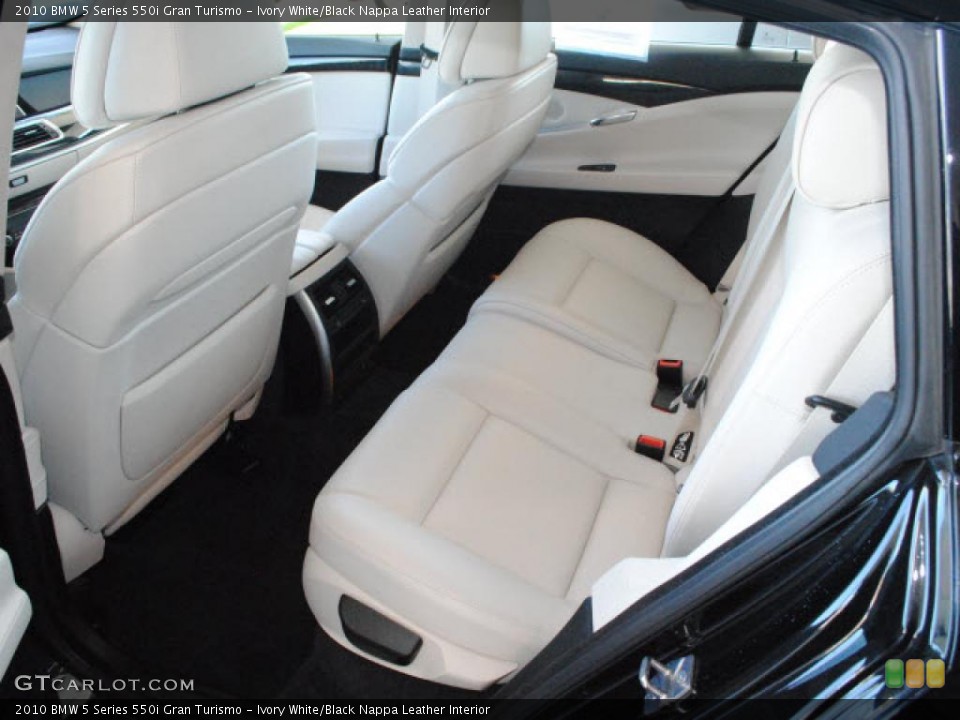 Ivory White/Black Nappa Leather Interior Photo for the 2010 BMW 5 Series 550i Gran Turismo #42131963