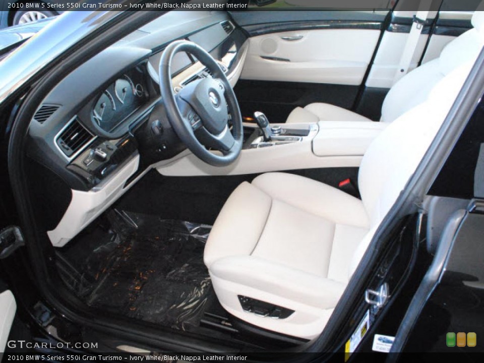 Ivory White/Black Nappa Leather Interior Photo for the 2010 BMW 5 Series 550i Gran Turismo #42131991