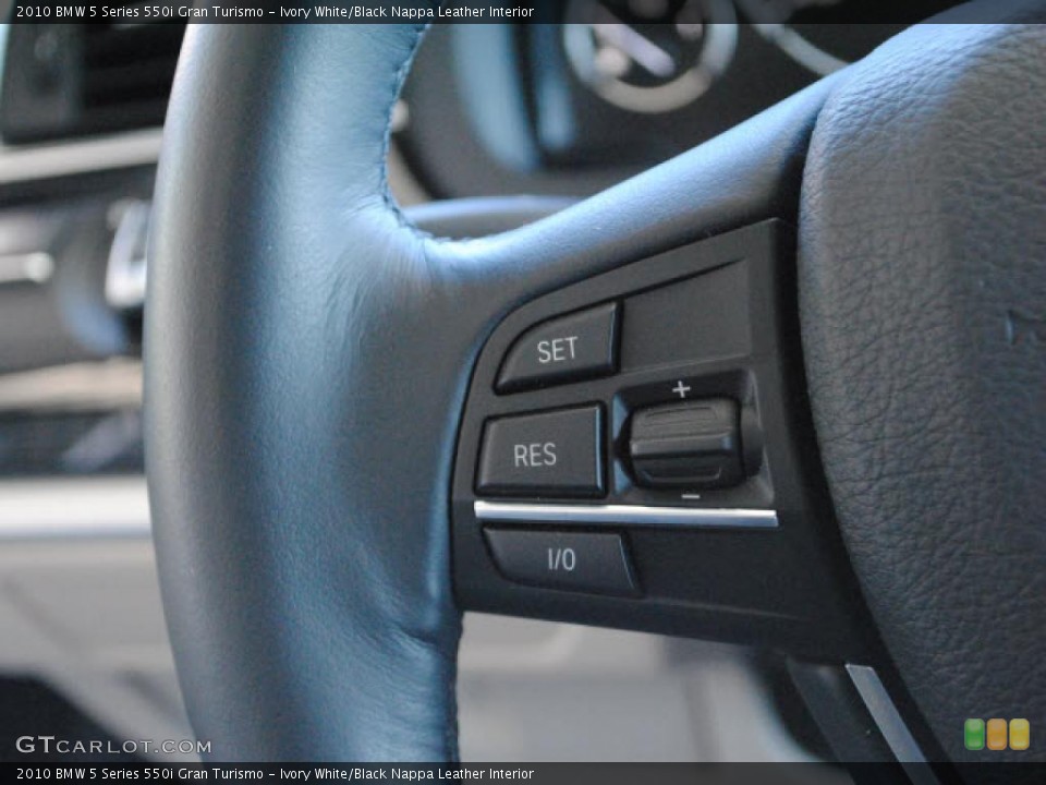 Ivory White/Black Nappa Leather Interior Controls for the 2010 BMW 5 Series 550i Gran Turismo #42132035