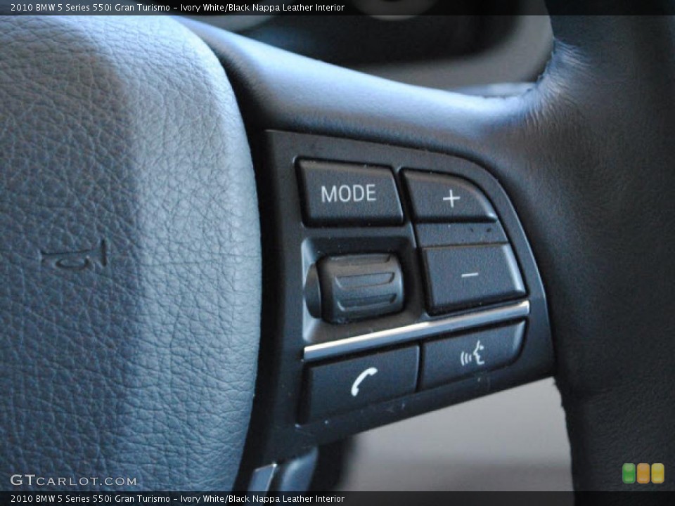 Ivory White/Black Nappa Leather Interior Controls for the 2010 BMW 5 Series 550i Gran Turismo #42132045