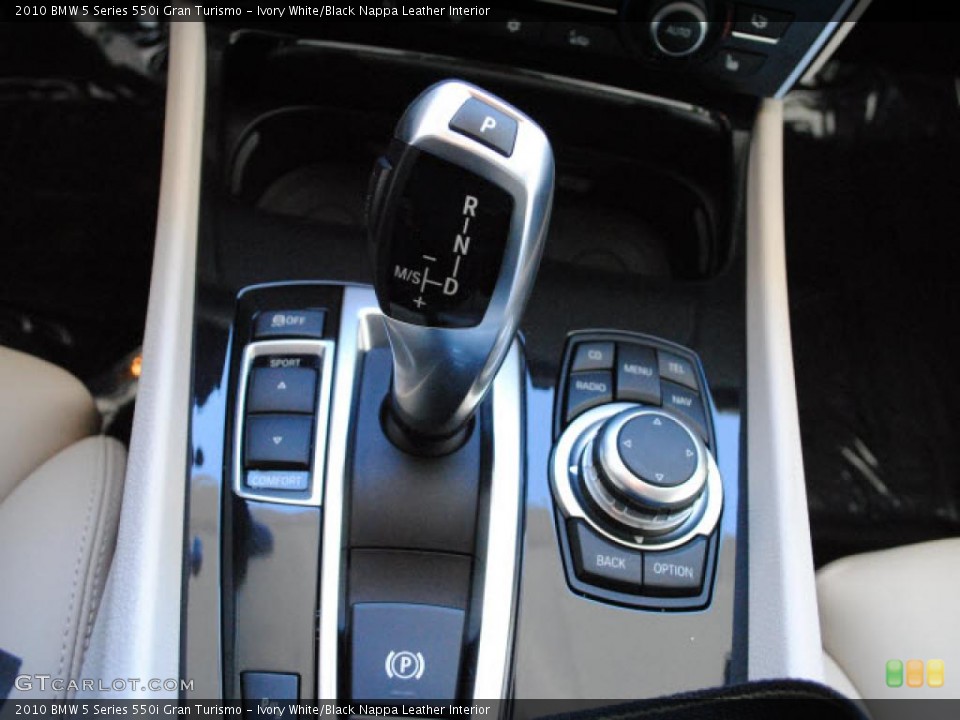 Ivory White/Black Nappa Leather Interior Transmission for the 2010 BMW 5 Series 550i Gran Turismo #42132067