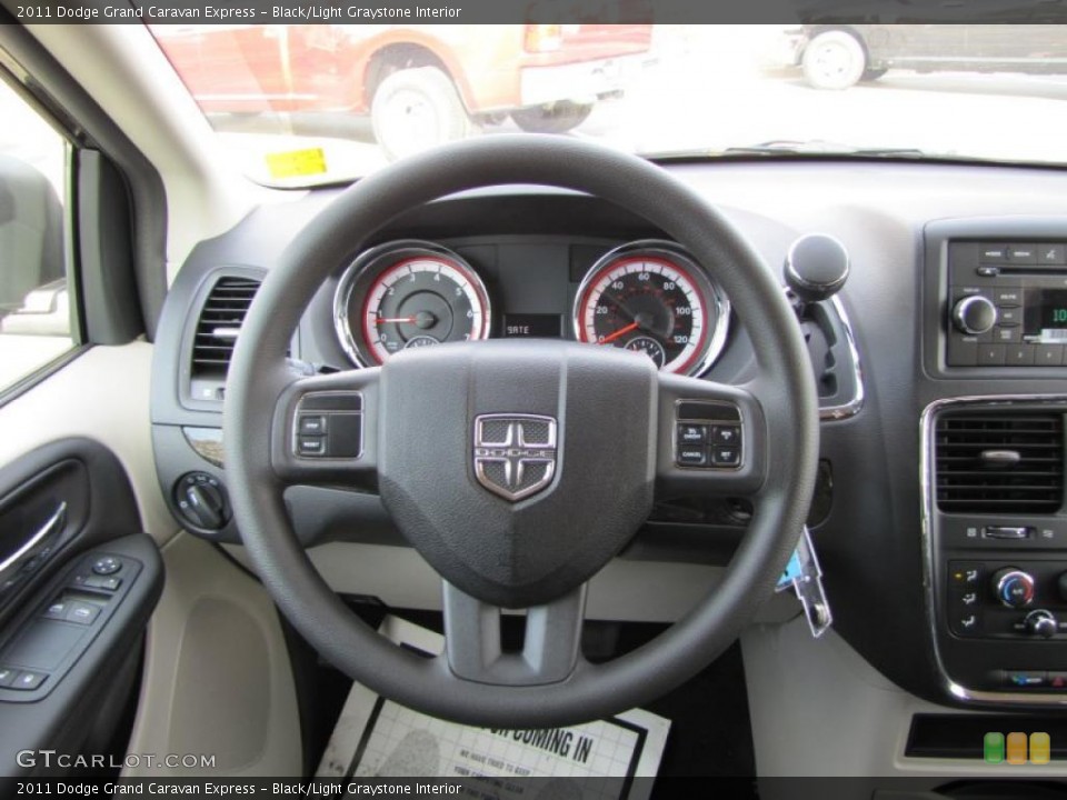 Black/Light Graystone Interior Steering Wheel for the 2011 Dodge Grand Caravan Express #42137407