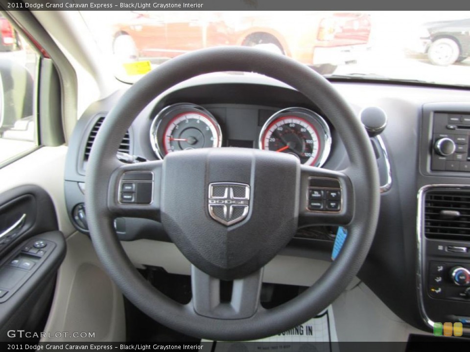Black/Light Graystone Interior Steering Wheel for the 2011 Dodge Grand Caravan Express #42139287