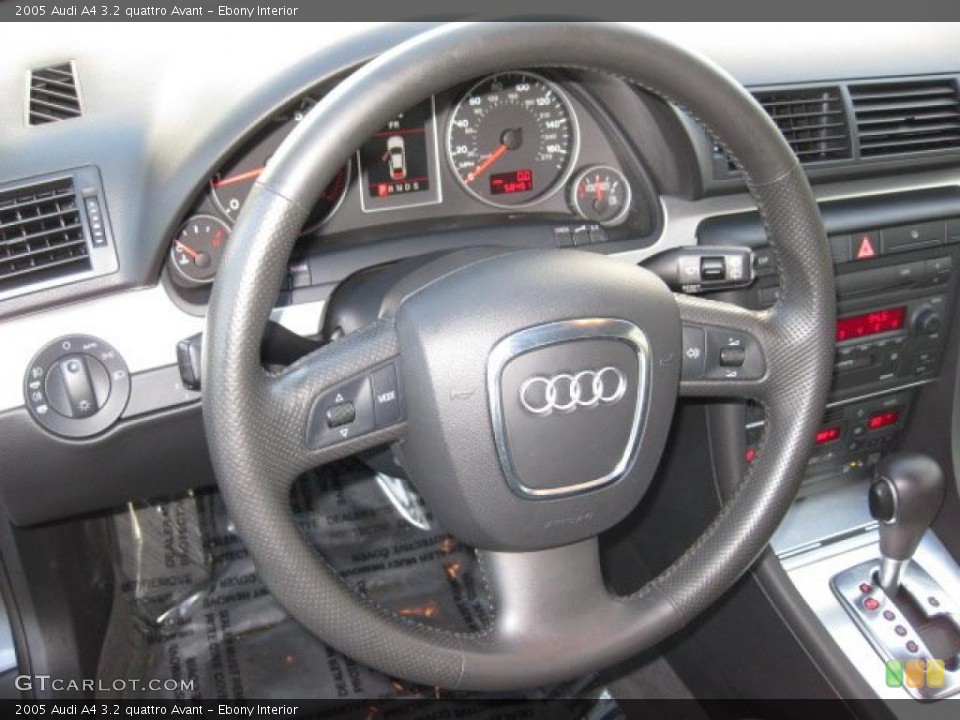 Ebony Interior Steering Wheel for the 2005 Audi A4 3.2 quattro Avant #42145776