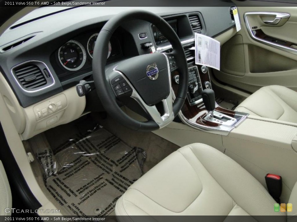Soft Beige/Sandstone Interior Prime Interior for the 2011 Volvo S60 T6 AWD #42155209