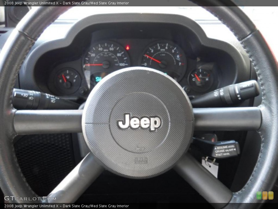 Dark Slate Gray/Med Slate Gray Interior Steering Wheel for the 2008 Jeep Wrangler Unlimited X #42155788