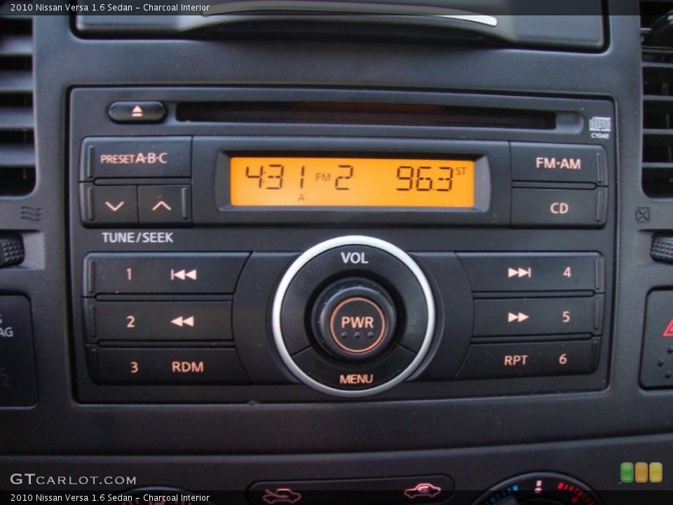 Charcoal Interior Controls for the 2010 Nissan Versa 1.6 Sedan #42160984