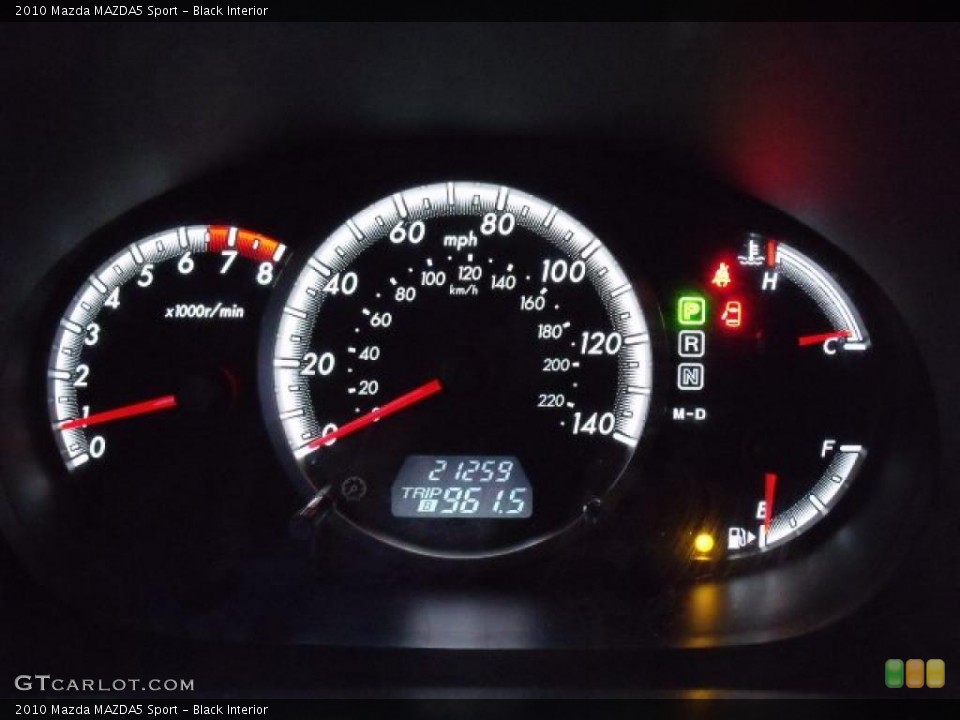 Black Interior Gauges for the 2010 Mazda MAZDA5 Sport #42162716