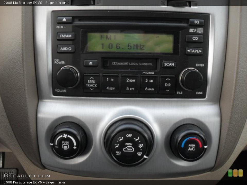 Beige Interior Controls for the 2008 Kia Sportage EX V6 #42165908