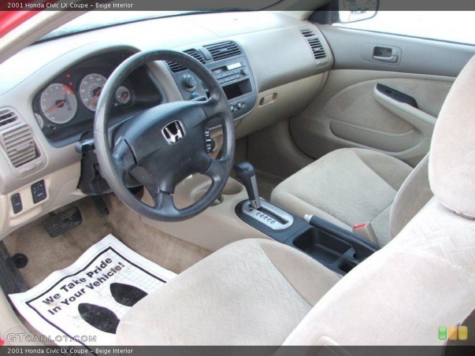 Beige Interior Prime Interior for the 2001 Honda Civic LX Coupe #42177844
