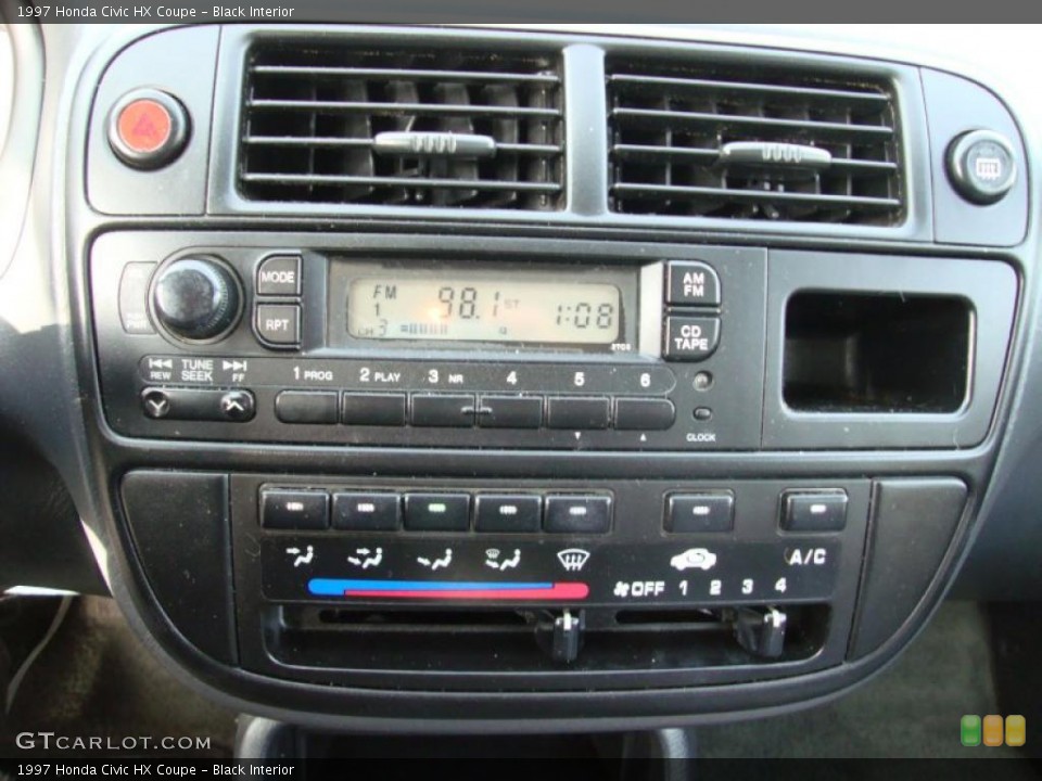 Black Interior Controls for the 1997 Honda Civic HX Coupe #42185550