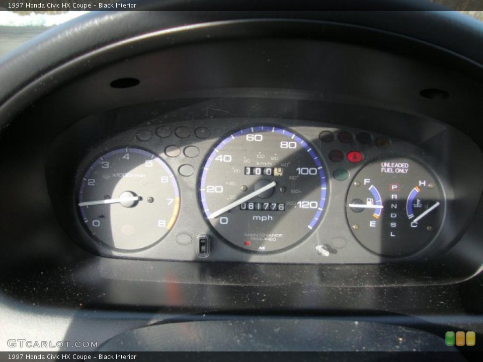 Black Interior Gauges for the 1997 Honda Civic HX Coupe #42185558