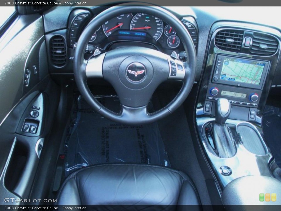Ebony Interior Navigation for the 2008 Chevrolet Corvette Coupe #42198027