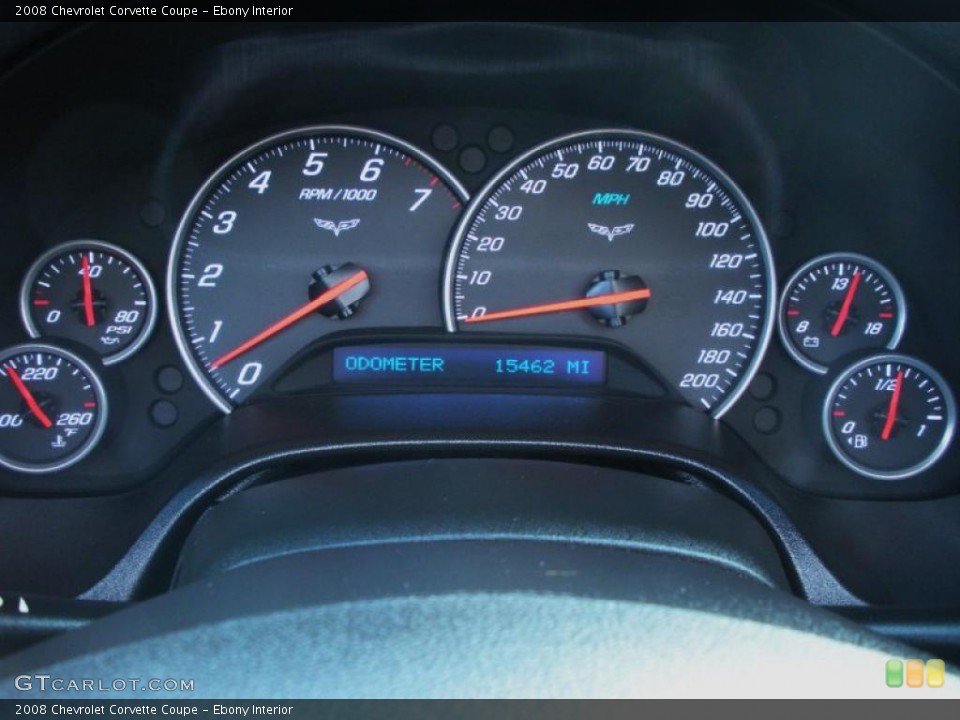 Ebony Interior Gauges for the 2008 Chevrolet Corvette Coupe #42198043