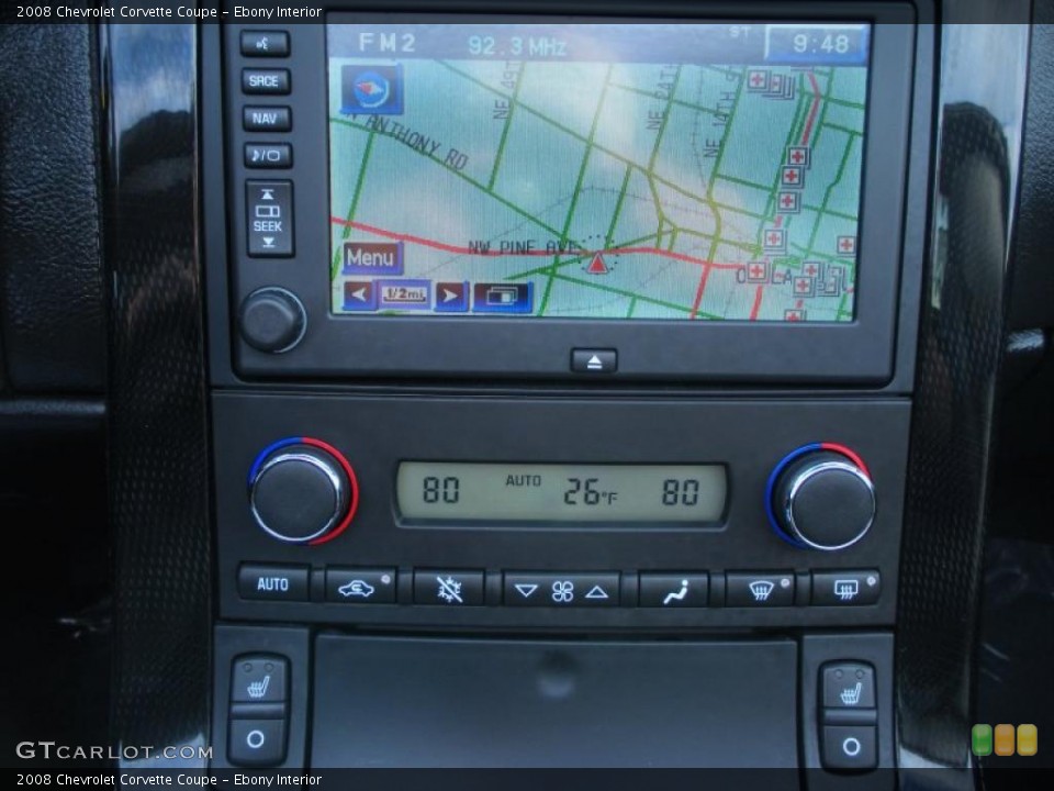 Ebony Interior Navigation for the 2008 Chevrolet Corvette Coupe #42198079