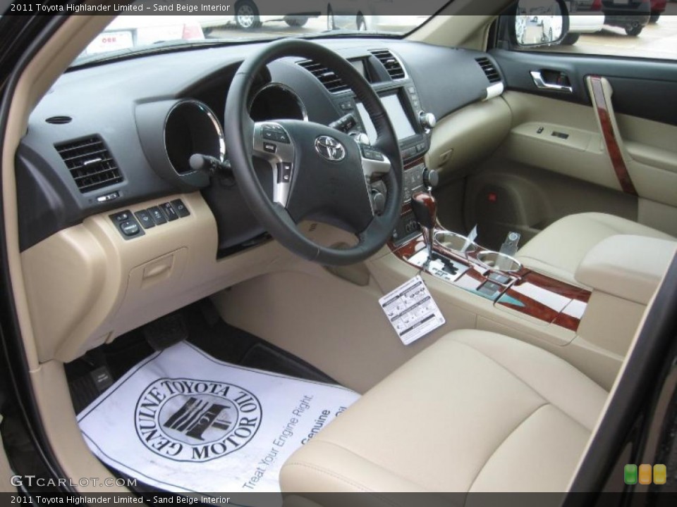 Sand Beige Interior Prime Interior for the 2011 Toyota Highlander Limited #42199583