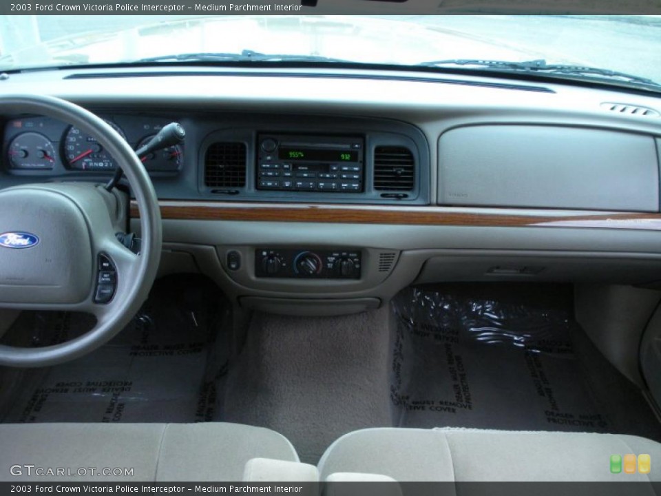 Medium Parchment Interior Dashboard for the 2003 Ford Crown Victoria Police Interceptor #42200415