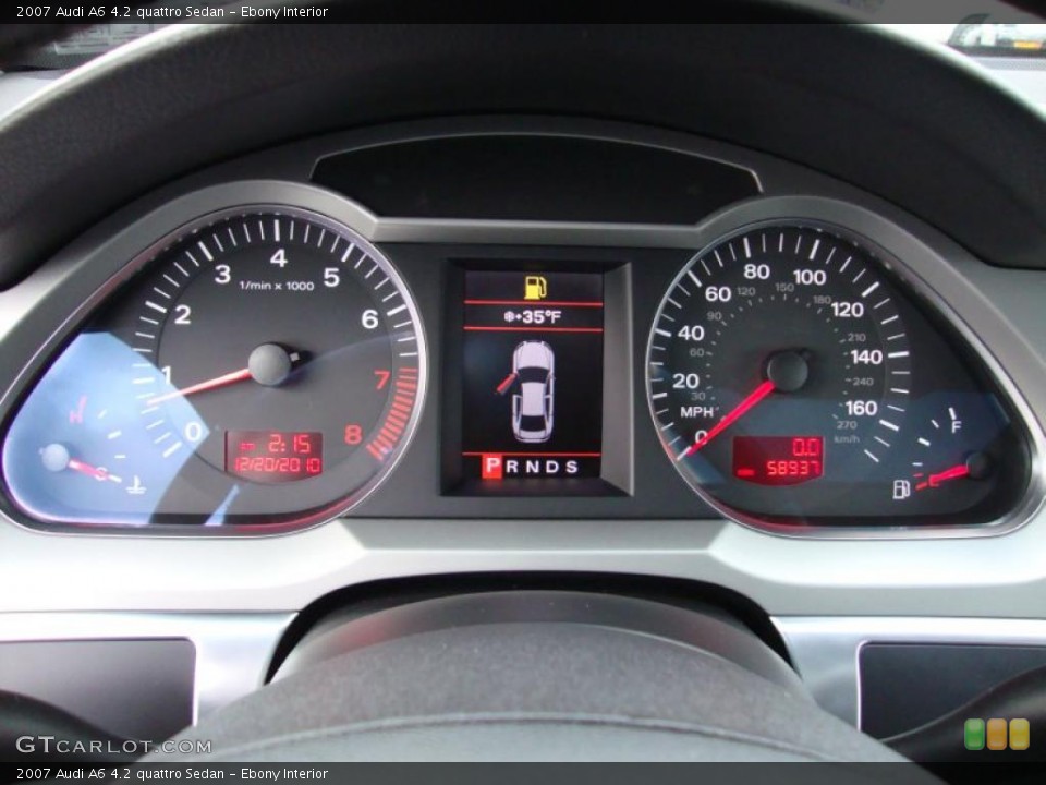 Ebony Interior Gauges for the 2007 Audi A6 4.2 quattro Sedan #42201251
