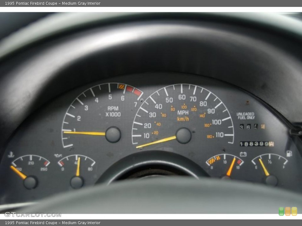 Medium Gray Interior Gauges for the 1995 Pontiac Firebird Coupe #42206707