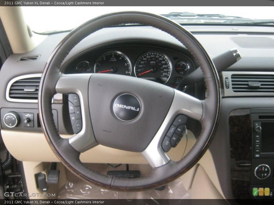 Cocoa/Light Cashmere Interior Steering Wheel for the 2011 GMC Yukon XL Denali #42210147