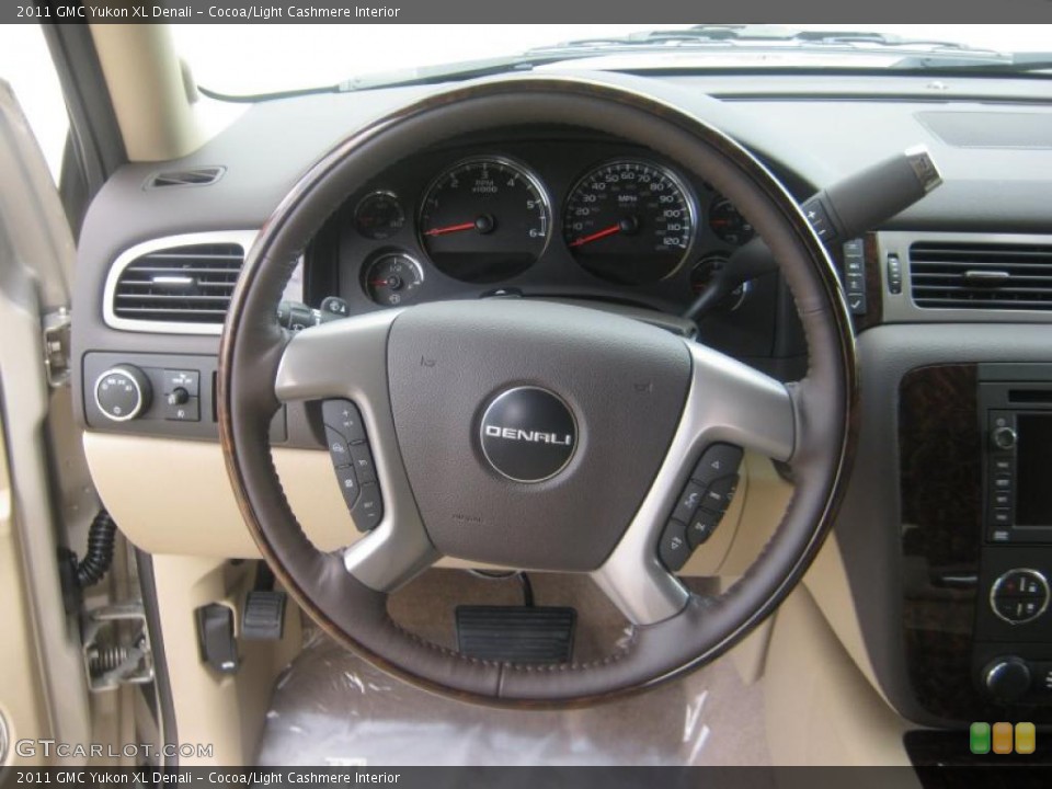 Cocoa/Light Cashmere Interior Steering Wheel for the 2011 GMC Yukon XL Denali #42211051
