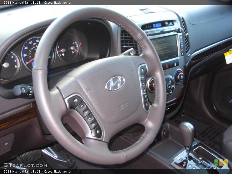 Cocoa Black Interior Steering Wheel for the 2011 Hyundai Santa Fe SE #42222864