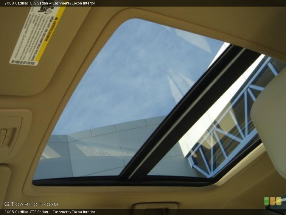 Cashmere/Cocoa Interior Sunroof for the 2008 Cadillac CTS Sedan #42235708