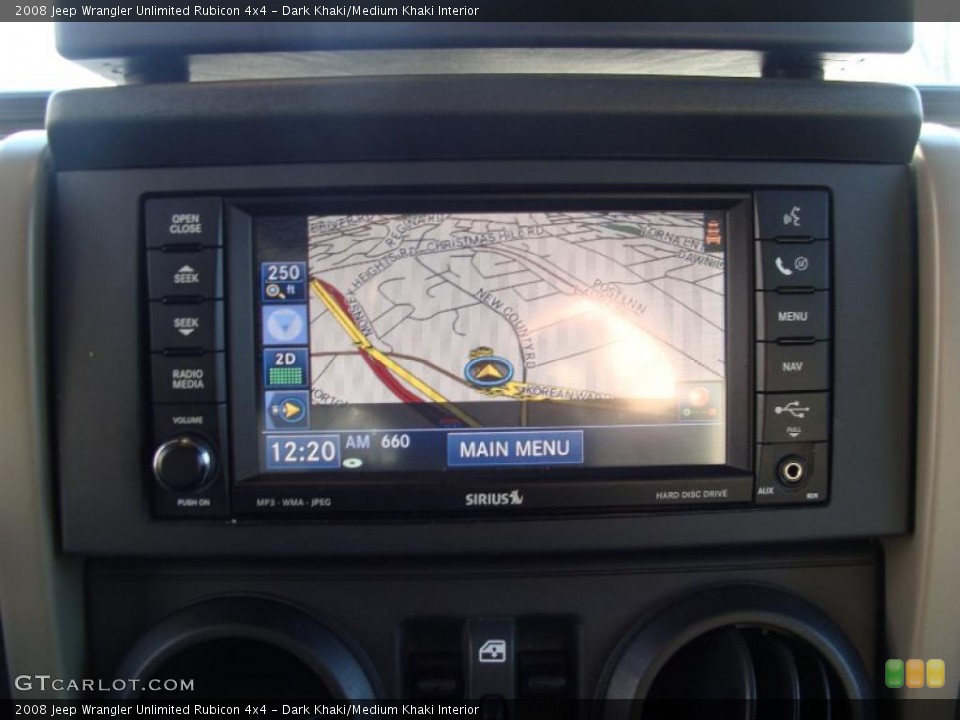 Dark Khaki/Medium Khaki Interior Navigation for the 2008 Jeep Wrangler Unlimited Rubicon 4x4 #42236012