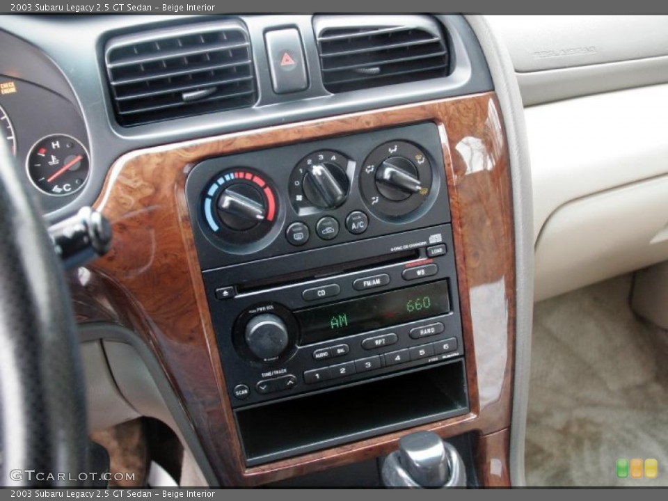 Beige Interior Controls for the 2003 Subaru Legacy 2.5 GT Sedan #42249102