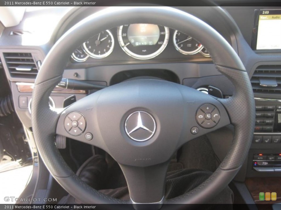 Black Interior Steering Wheel for the 2011 Mercedes-Benz E 550 Cabriolet #42258246