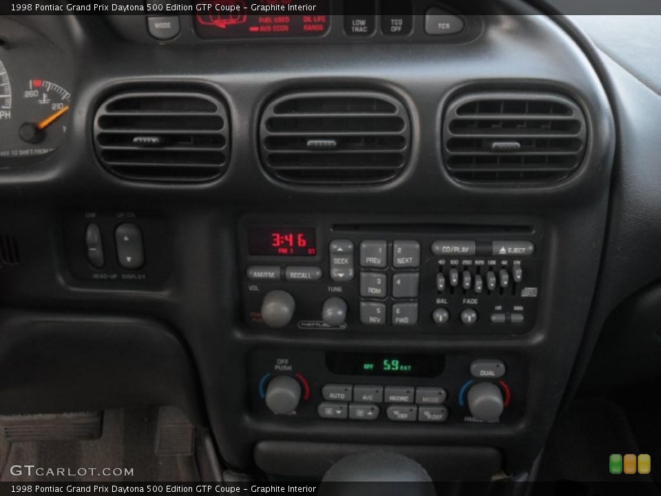 Graphite Interior Controls for the 1998 Pontiac Grand Prix Daytona 500 Edition GTP Coupe #42267538
