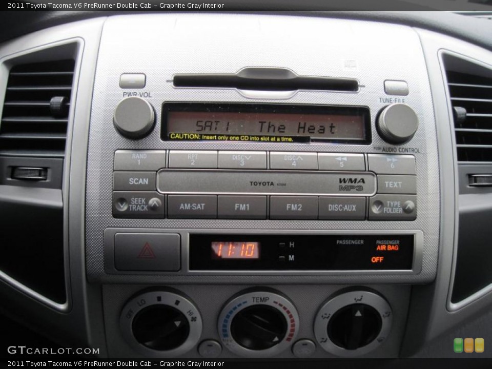 Graphite Gray Interior Controls for the 2011 Toyota Tacoma V6 PreRunner Double Cab #42272067