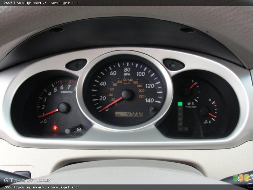 Ivory Beige Interior Gauges for the 2006 Toyota Highlander V6 #42291167