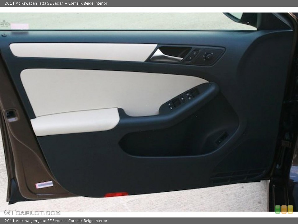 Cornsilk Beige Interior Door Panel for the 2011 Volkswagen Jetta SE Sedan #42291959