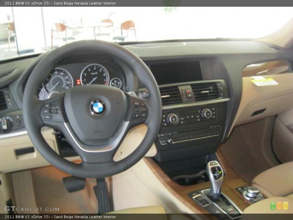 Sand Beige Nevada Leather Interior Dashboard for the 2011 BMW X3 xDrive 35i #42303292