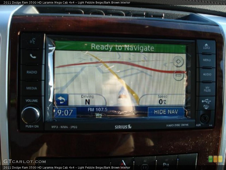 Light Pebble Beige/Bark Brown Interior Navigation for the 2011 Dodge Ram 3500 HD Laramie Mega Cab 4x4 #42304744