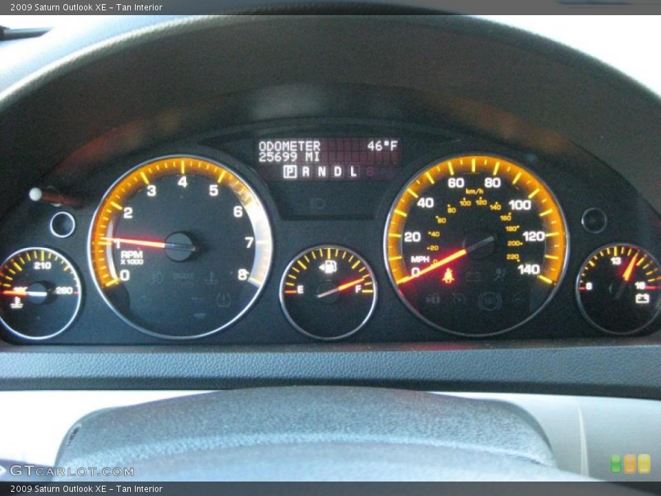 Tan Interior Gauges for the 2009 Saturn Outlook XE #42316591