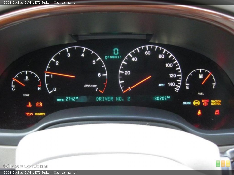 Oatmeal Interior Gauges for the 2001 Cadillac DeVille DTS Sedan #42319555