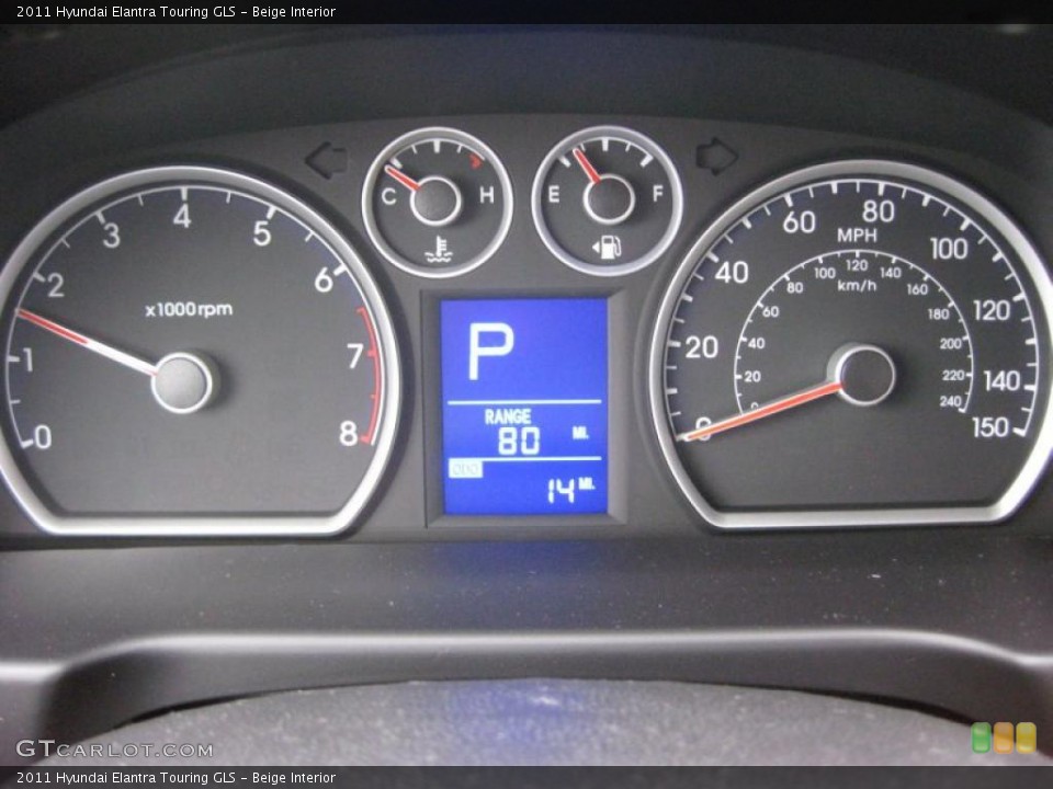 Beige Interior Gauges for the 2011 Hyundai Elantra Touring GLS #42319599