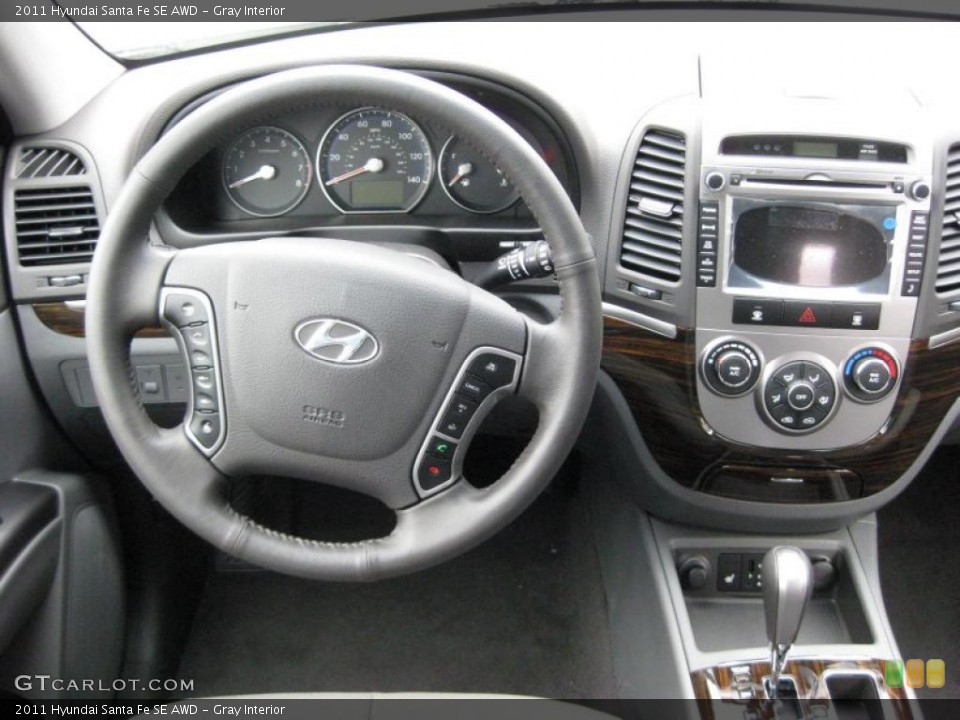 Gray Interior Dashboard for the 2011 Hyundai Santa Fe SE AWD #42320811
