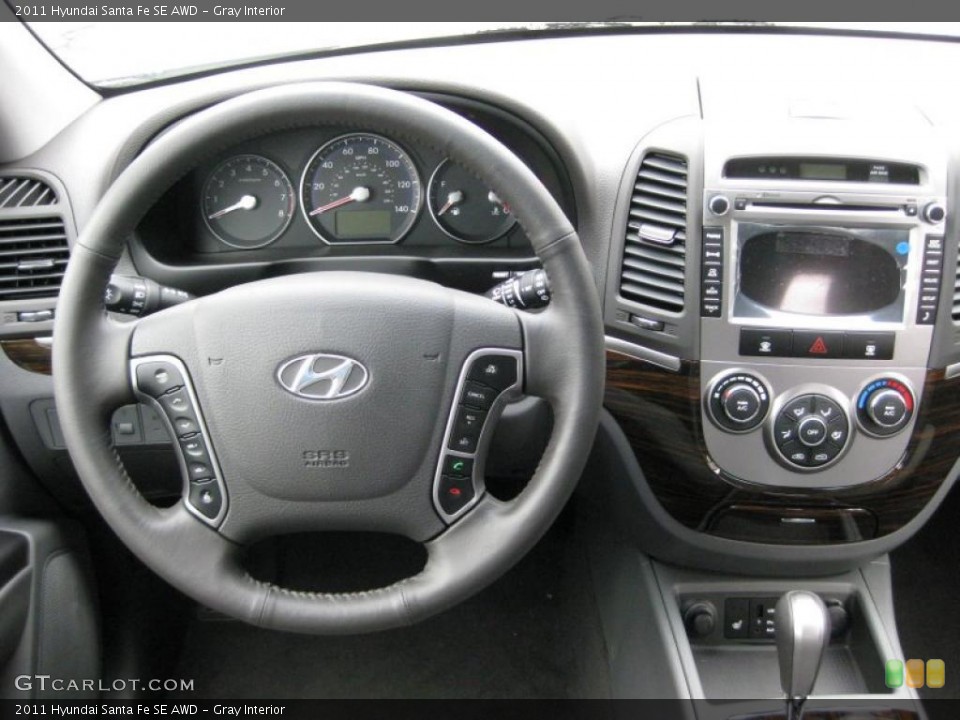 Gray Interior Dashboard for the 2011 Hyundai Santa Fe SE AWD #42320827