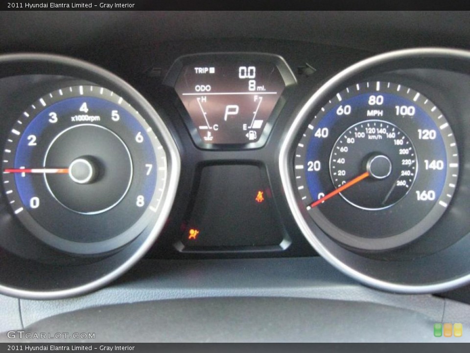 Gray Interior Gauges for the 2011 Hyundai Elantra Limited #42321335