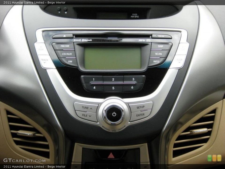 Beige Interior Controls for the 2011 Hyundai Elantra Limited #42321719
